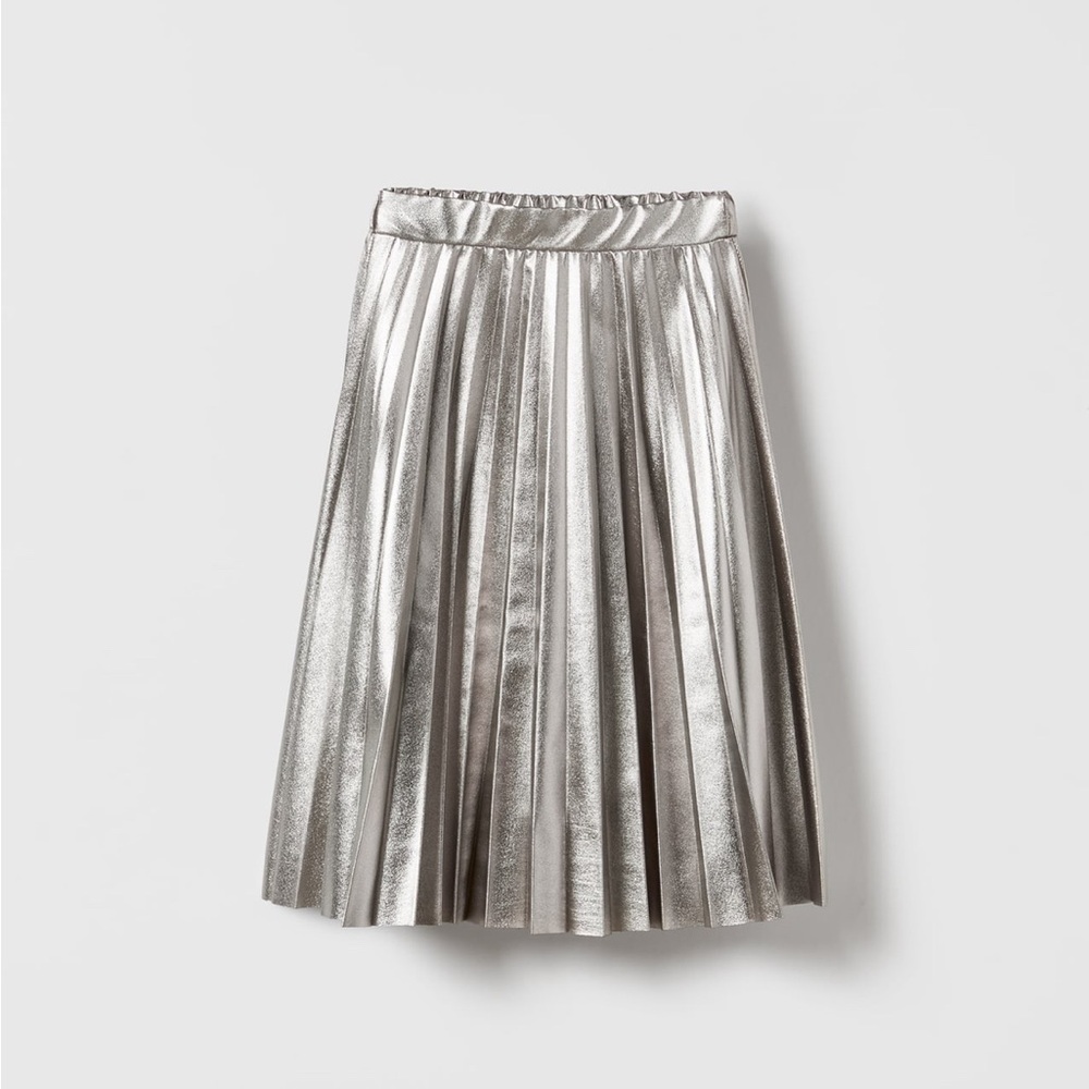 Zara faux leather plated midi skirt